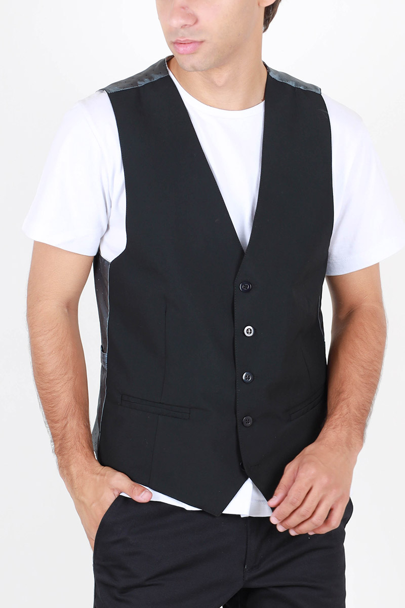 Chaleco Vestir Alto Brillo Black Circus